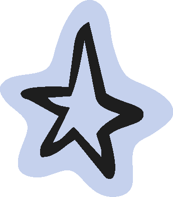 Outline of a star with a lighter blue background