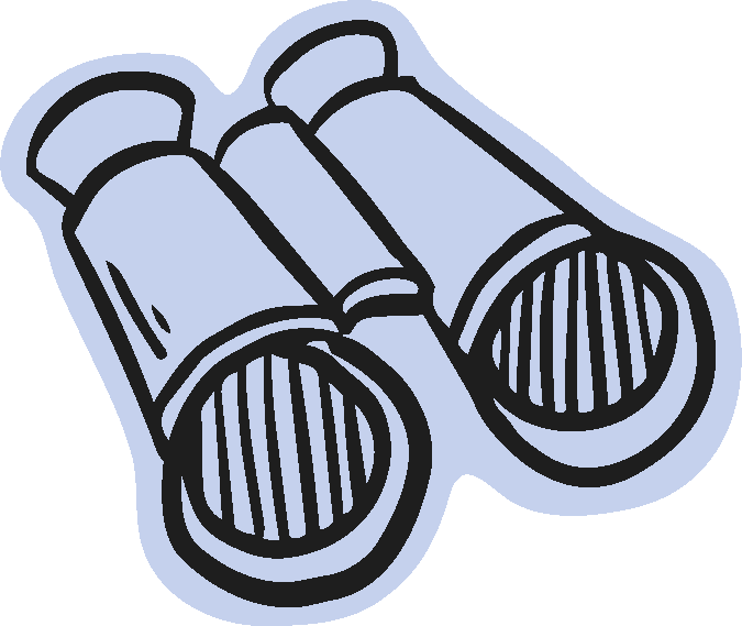 Drawing of a pair of compasses with black outlines and light blue shading.