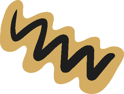 Wavy black and gold lines on a transparent background.