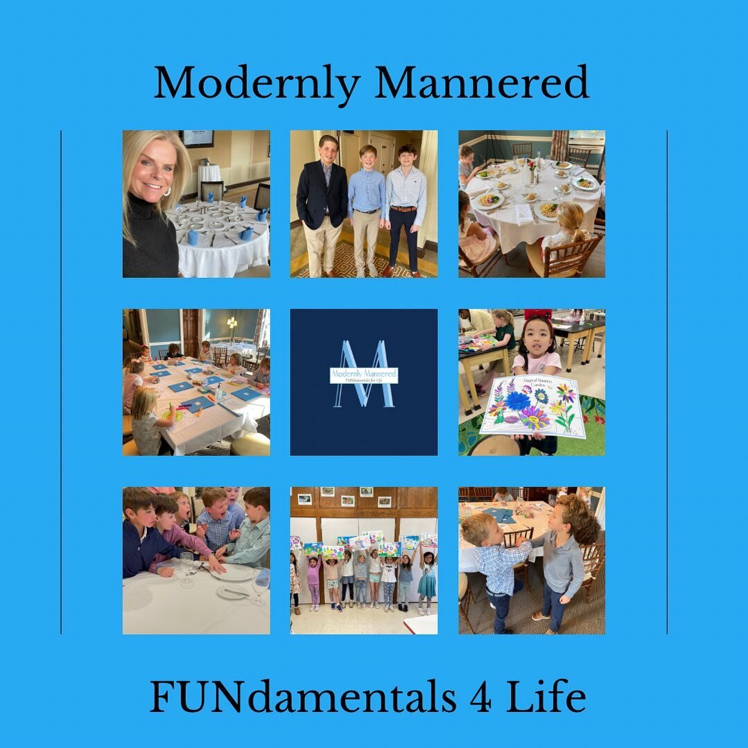 It's Modernly Mannered Monday! Such fun this Spring so far @kentplaceschool @spschathamnj @canoebrook1901 @efschool 👀🔗in bio to sign up for May and June classes #fundamentalsforlife #mannersmatter #lifeskills #modernlymannered
