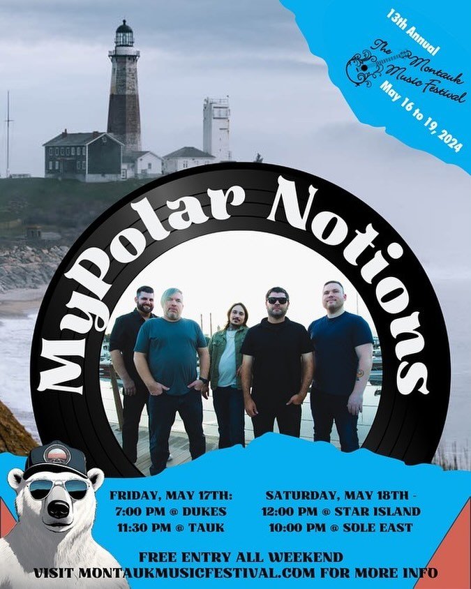 Kick off the summer with us at @montaukmusicfest !! MTK takeover MPN style! 

Come hang! 👀🐻&zwj;❄️🤘🏻😘: 
Friday, May 17th: 7PM @ Dukes
Friday, May 17th: 11:30PM @ Tauk 
Saturday, May 18th: 12:00PM @ Star Island 
Saturday, May 18th: 10:00PM @ Sole