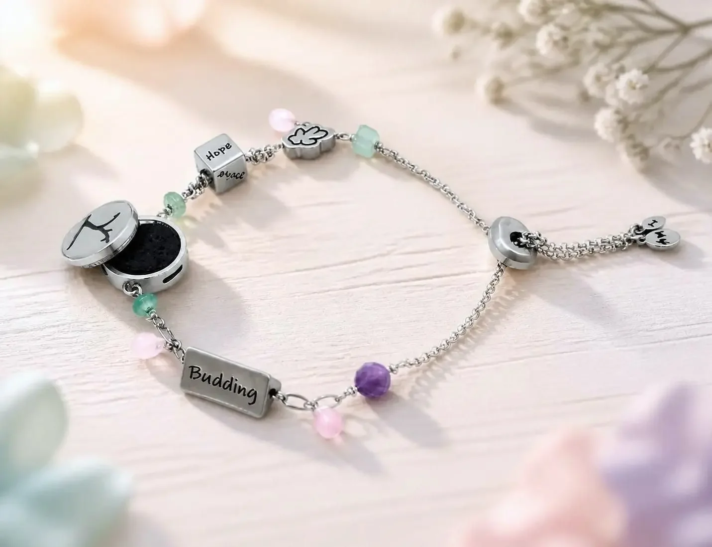 Kaori Diffuser Bracelet With Slider Closure   Spring
