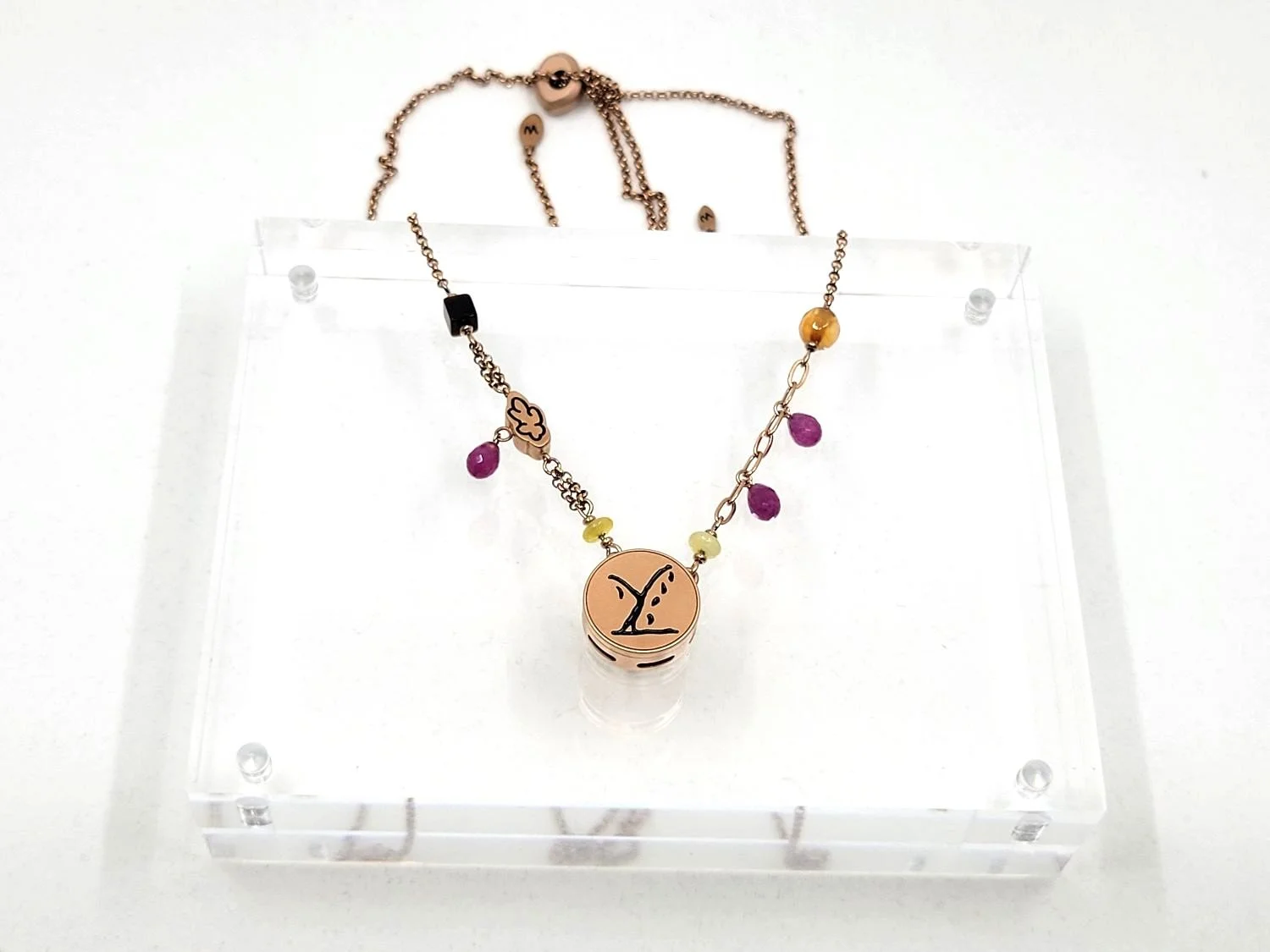 Arij Diffuser Necklace With Slider Closure   Autumn