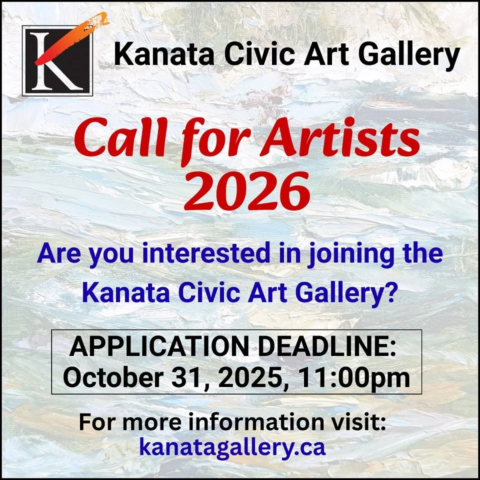 Come join us! If you are a local artist looking to join a vibrant, collective gallery, then apply now to be juried in. More info on the website kanatagallery.ca 

#ottawaartist #ottawaart #OttawaArtists #localart #613art #613artists #ottart#artforsal