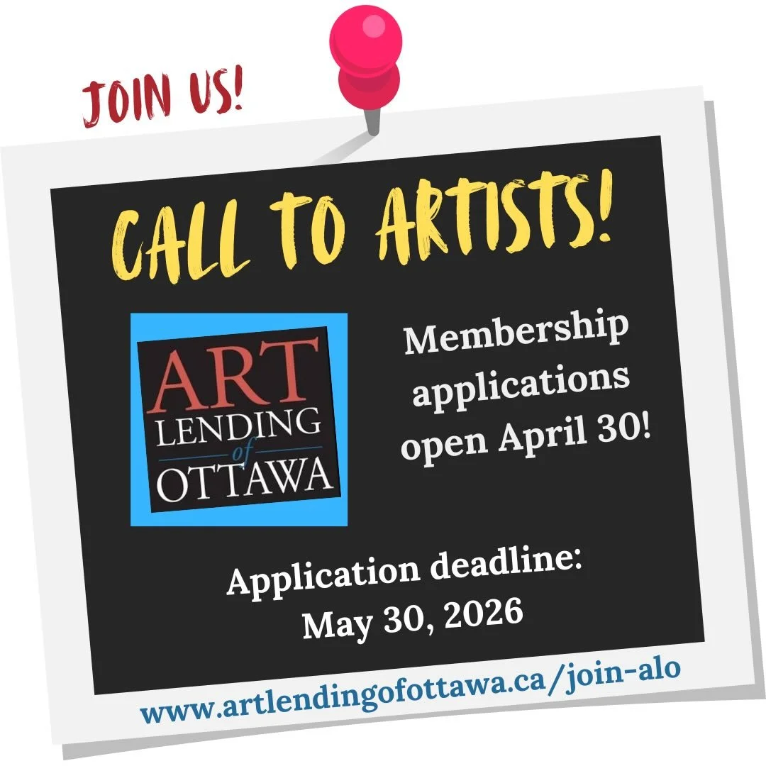 🎨Applications are now being accepted to join @artlending613! Four shows per year and the opportunity to sell and rent your art to owners looking for new pieces. More information can be found on our website https://www.artlendingofottawa.ca/join-alo.