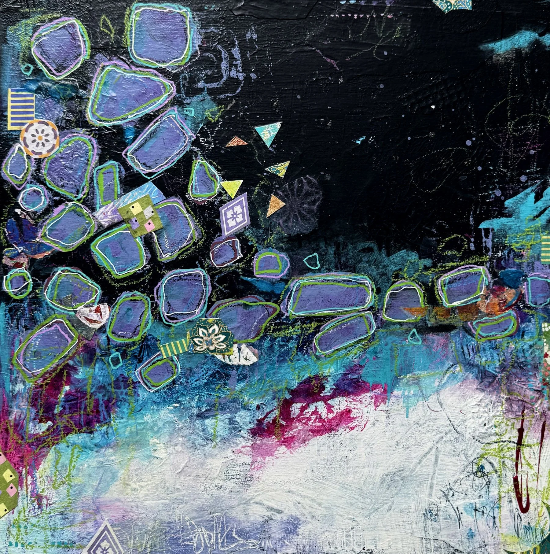 Even the Stars Need an Audience
12"x 12"x 1.5" cradle board
Mixed Media