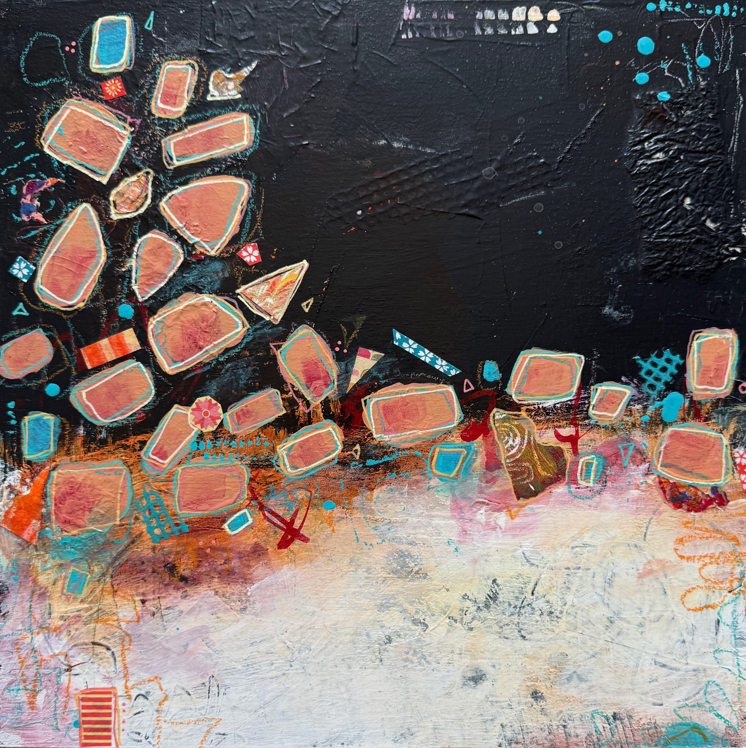Somersaults and Handstands
12"x 12"x 1.5" cradle board
Mixed media