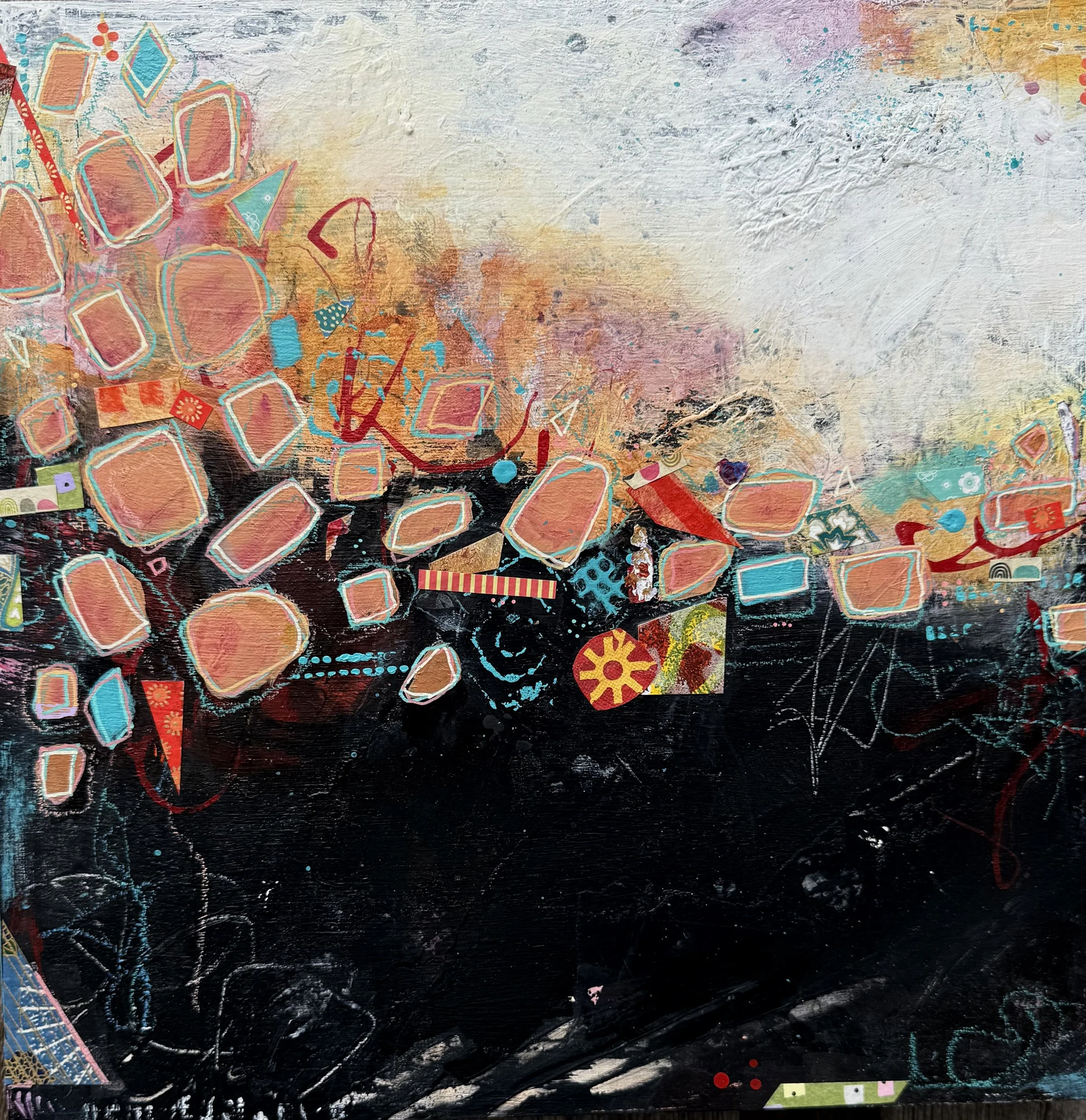 Off the Diving Board
12"x 12"x 1.5" cradle board
Mixed media