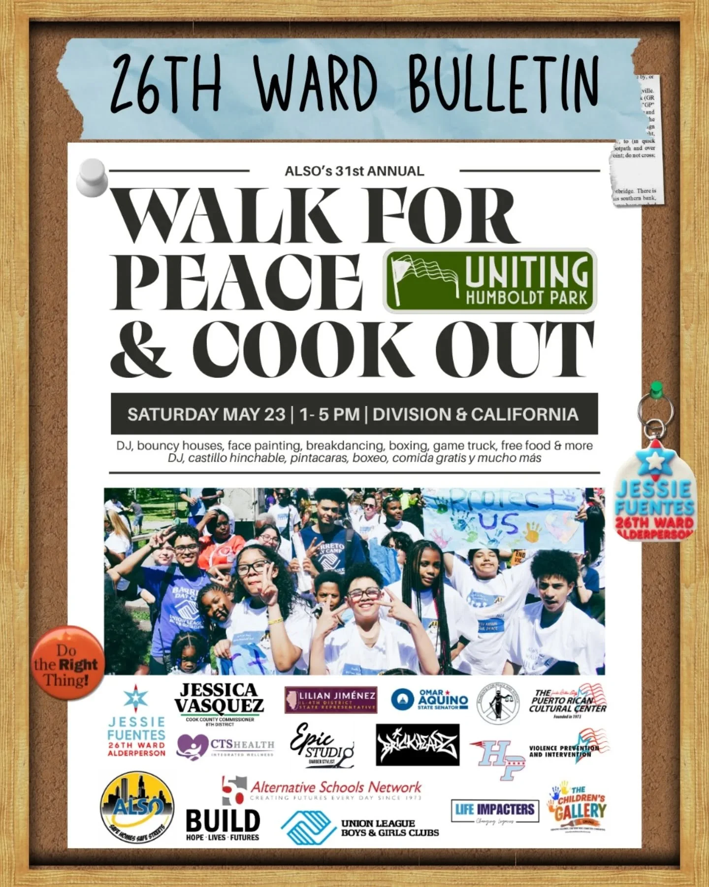 Our Momentum Monday Community Bulletin is ready for you to see what the 26th Ward is up to this week and beyond, including our PEACE WALK this Saturday, Memorial Weekend activities and summer programs for our youth! 

If you'd like to submit an event
