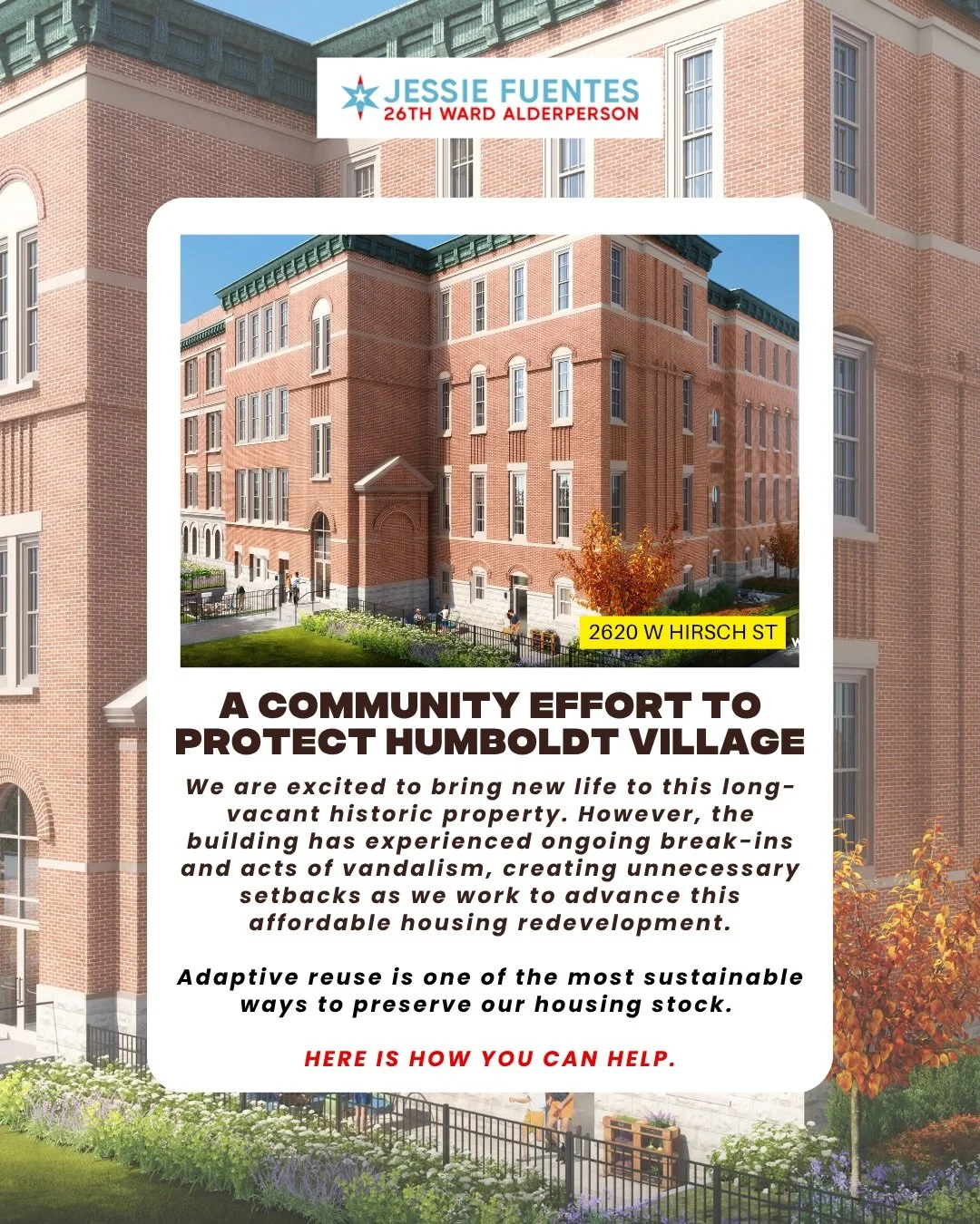 A COMMUNITY EFFORT TO PROTECT HUMBOLDT VILLAGE: Here Is How You Can Help

&mdash;

UNA INICIATIVA COMUNITARIA PARA PROTEGER EL PUEBLO DE HUMBOLDT

Estamos encantados de dar una nueva vida a este inmueble hist&oacute;rico que llevaba tanto tiempo deso