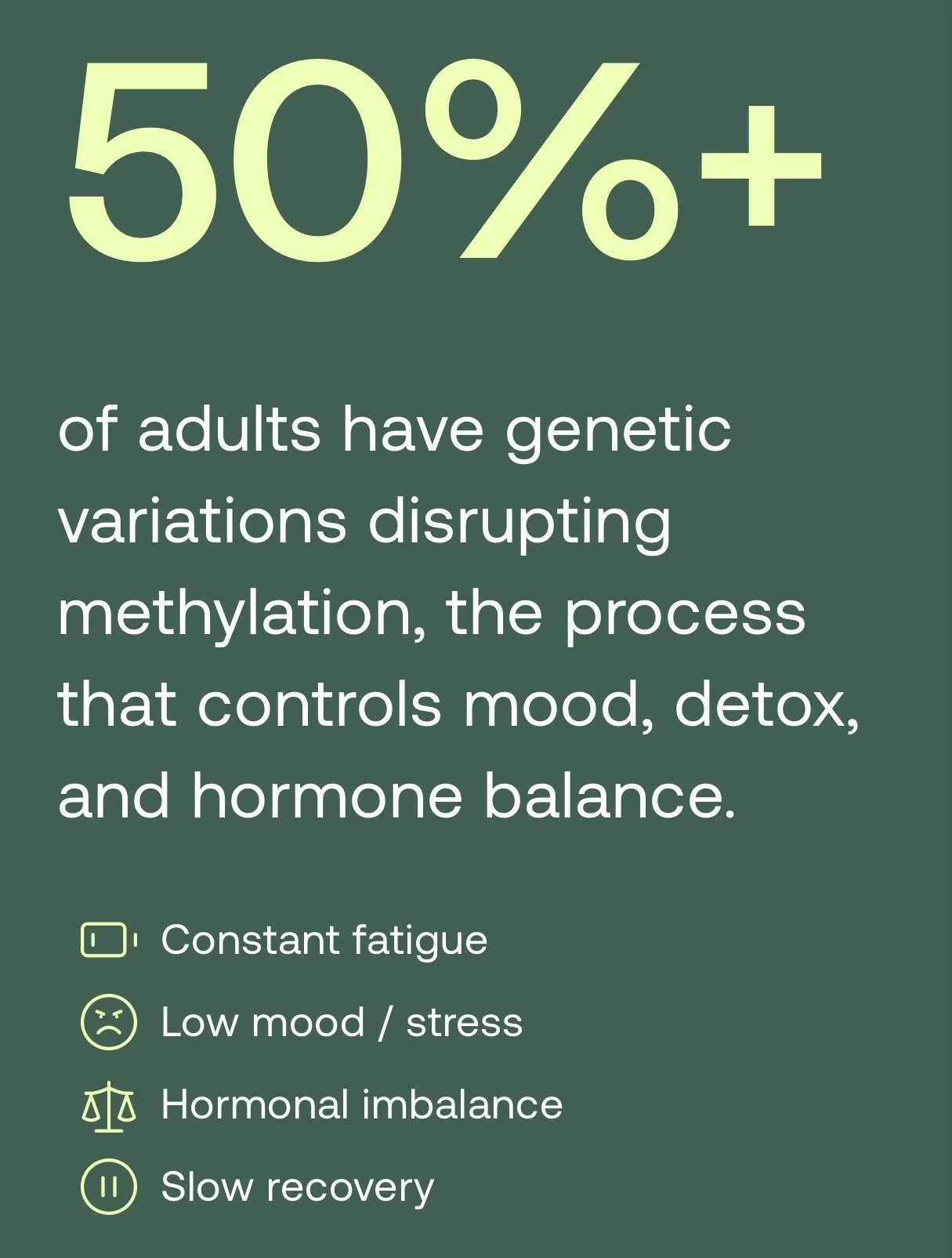 Get Stride Genomics - 50% of Adults have poor methylation