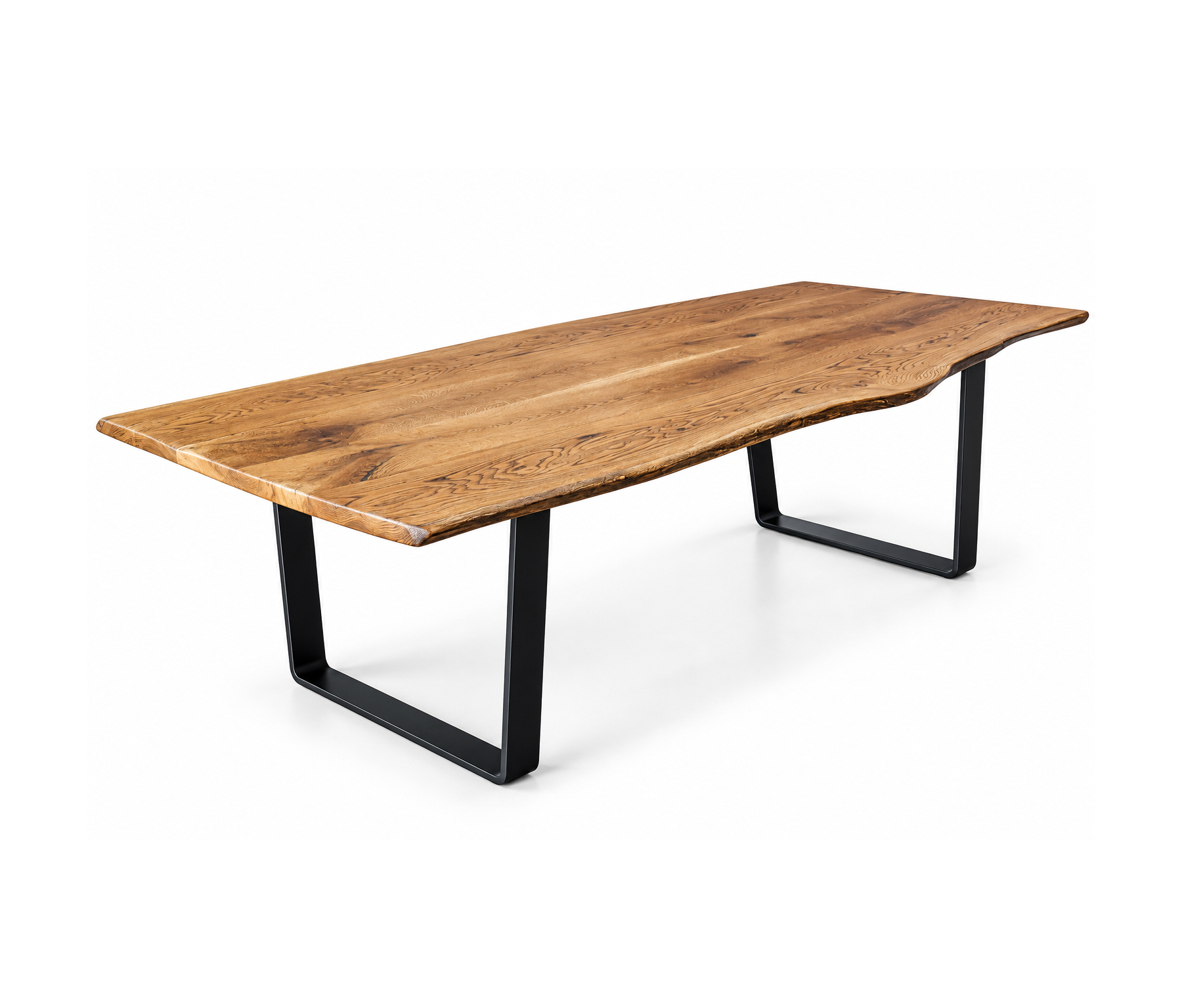 Live Edge Dining Table with Metal Base