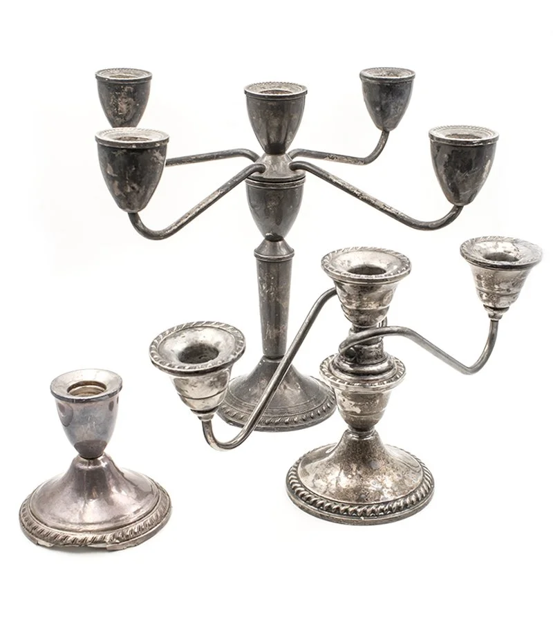 Sterling silver candelabras and candlestick holders evaluated at The Gold ATM