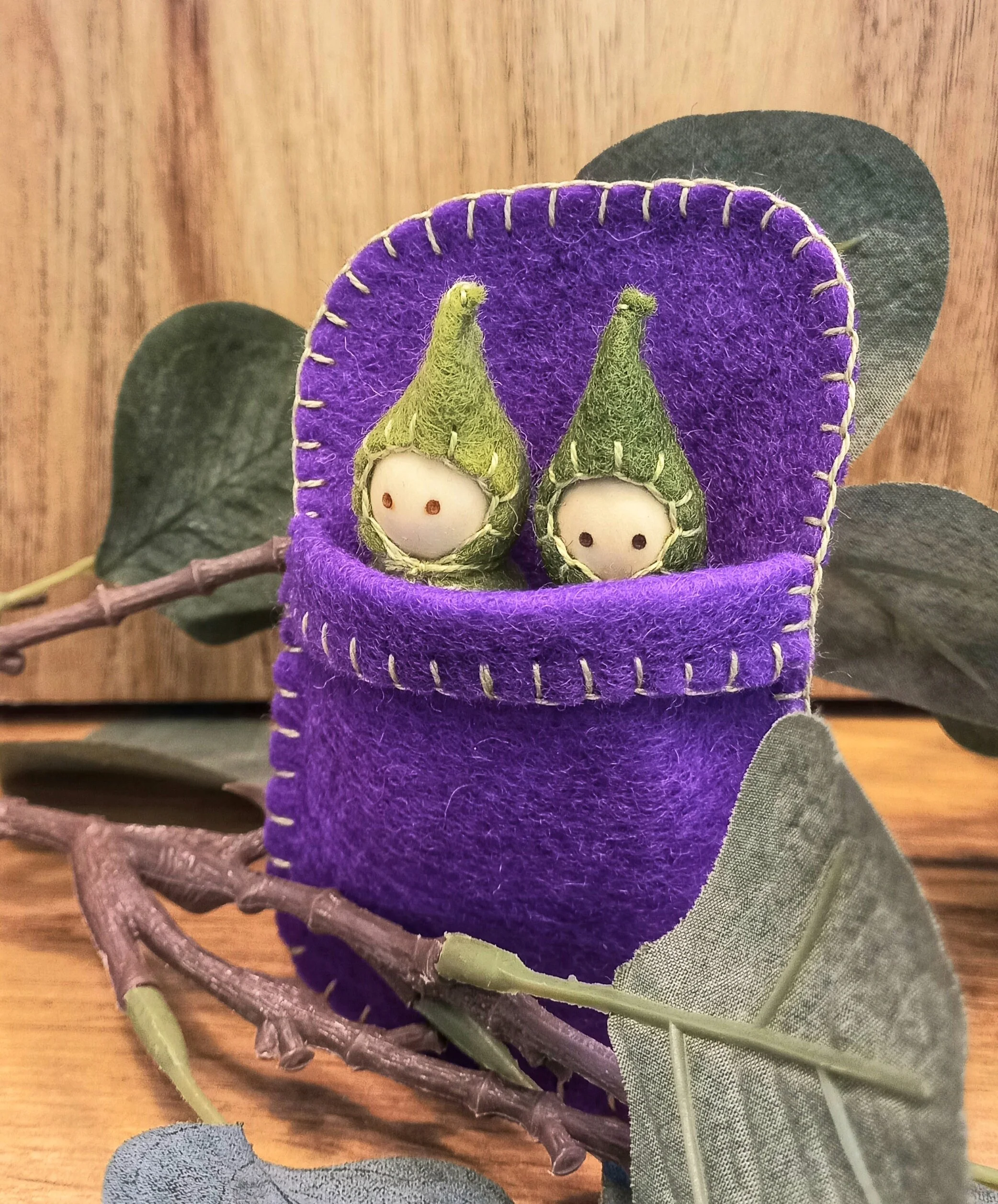 Handcrafted Papa with Baby Backpack Pegdoll | Those Little Gnomes