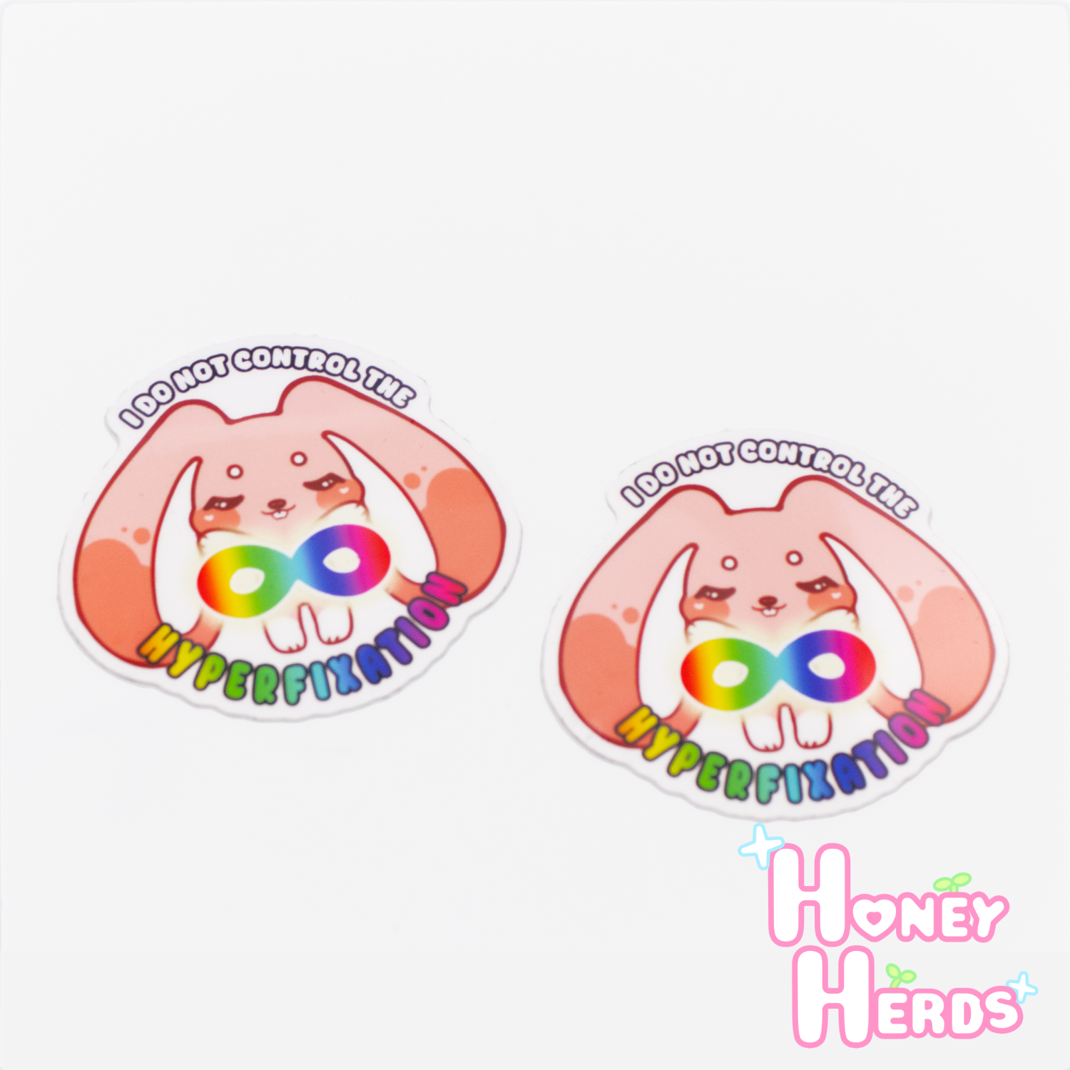 Hyperfixation Bunny Vinyl Sticker