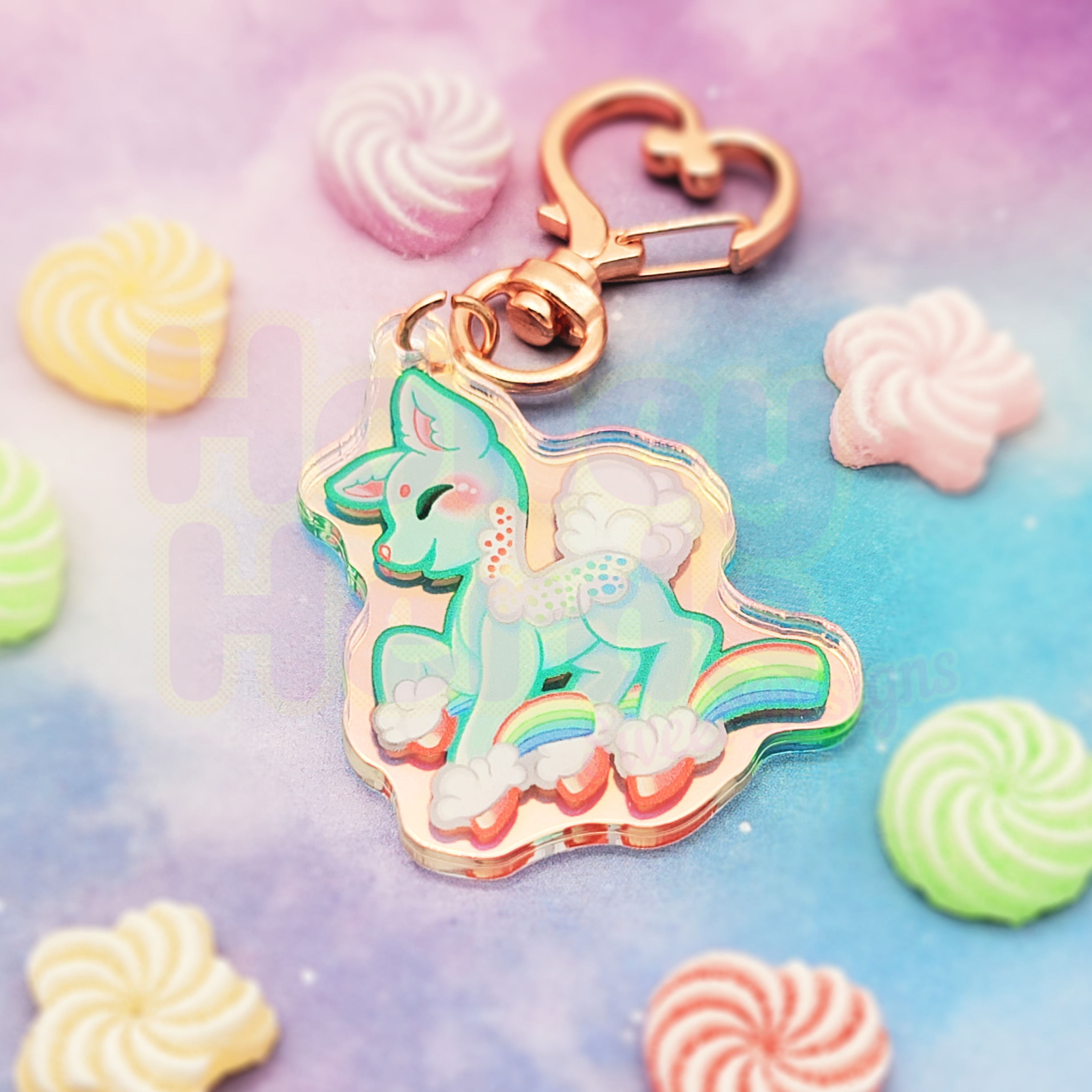 Raindoe Rainbow Holographic Acrylic Charm