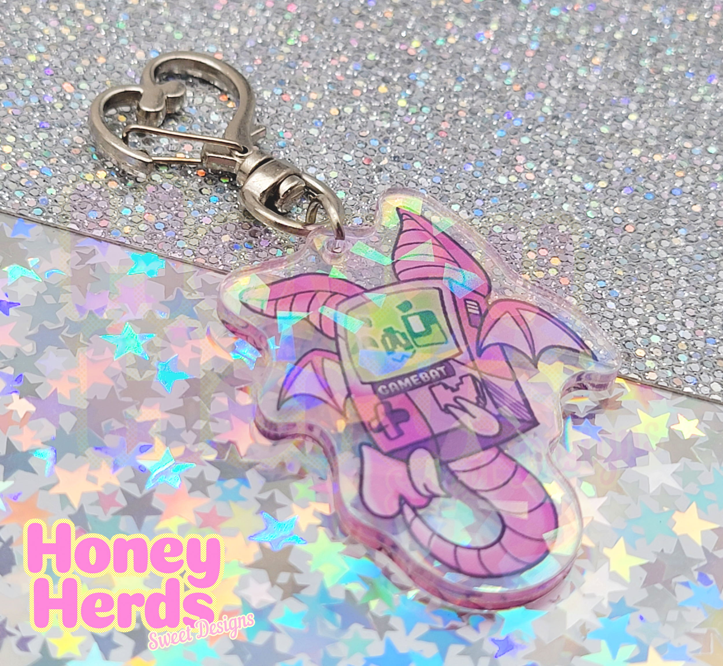 Gamebat Holographic Acrylic Charm