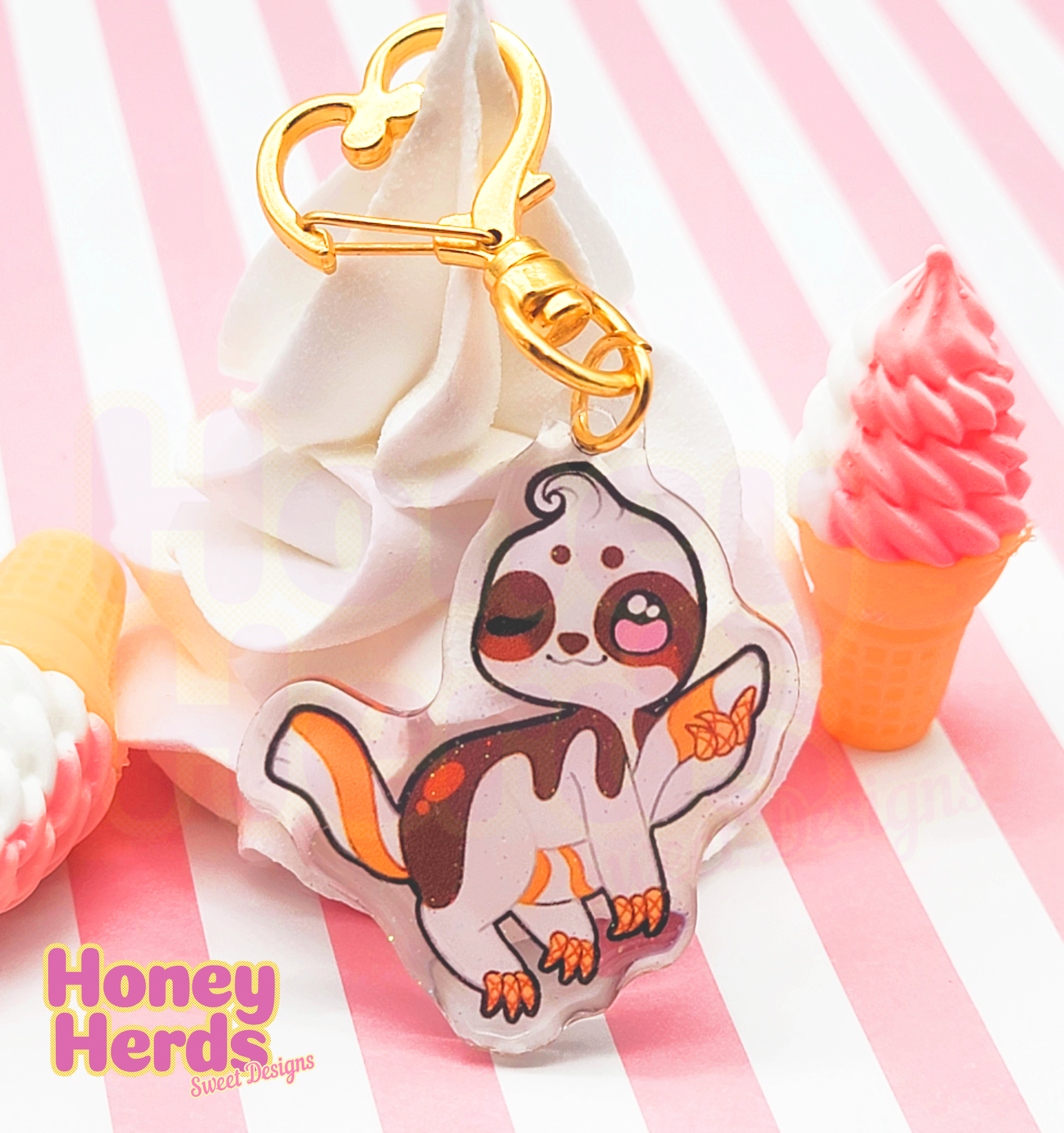 Sloth Serve Acrylic Charm