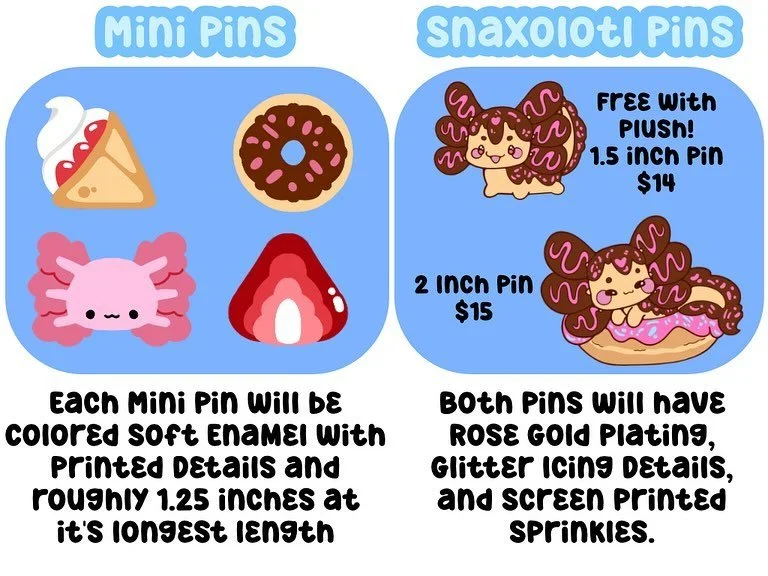 Some of the accessories and pins available with my current backerkit! :3

I hope you like them a lotl&hellip; 

I&rsquo;m still away from home between NYCC and visiting my partner&rsquo;s family, but once I&rsquo;m back I&rsquo;ll be back to shipping