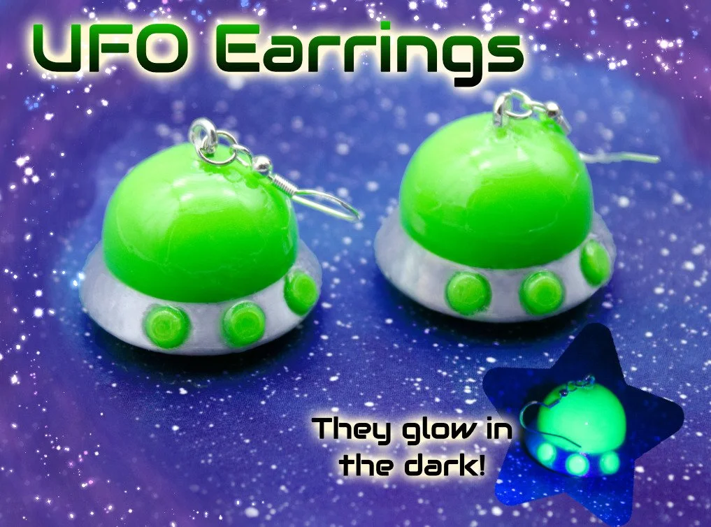 Making more stuff in house has really allowed me to make a lot of cute fun stuff I wouldn't have been able to make normally! These UFO earrings are going to be a part of my big website update, I'm hoping to have everything ready to go live on Friday!