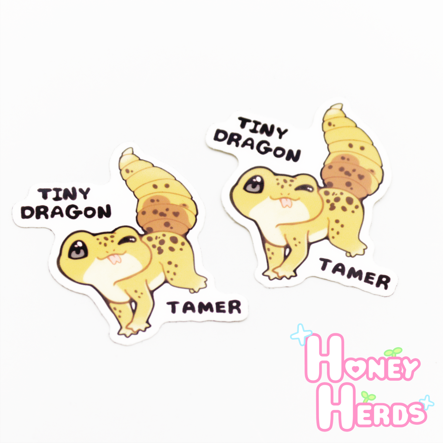 Tiny Dragon Tamer Leopard Gecko Vinyl Sticker