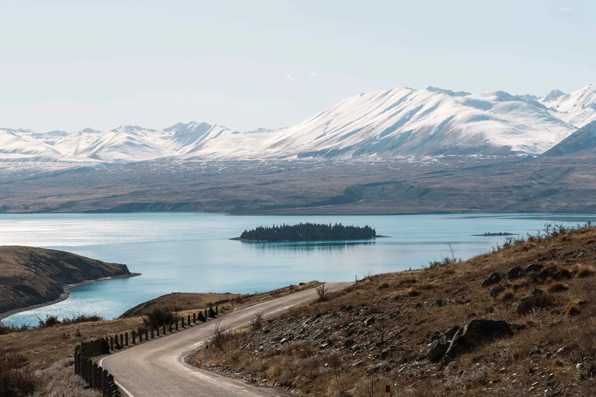 The road to the Mount John Observatory in Tekapo