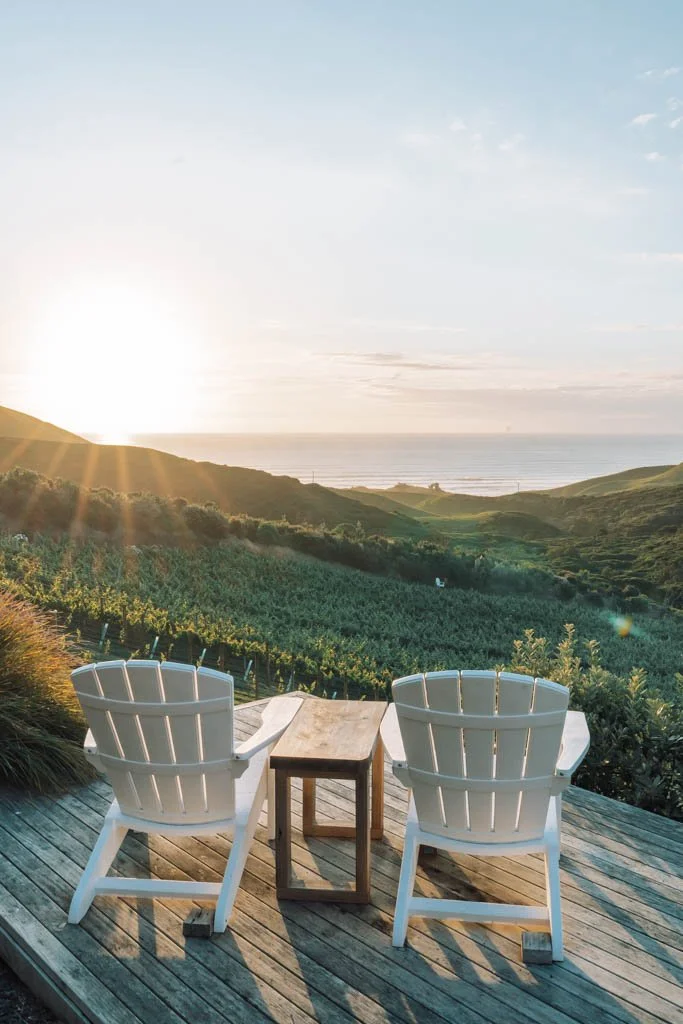 Sunset over the vines at Barrelled Wines