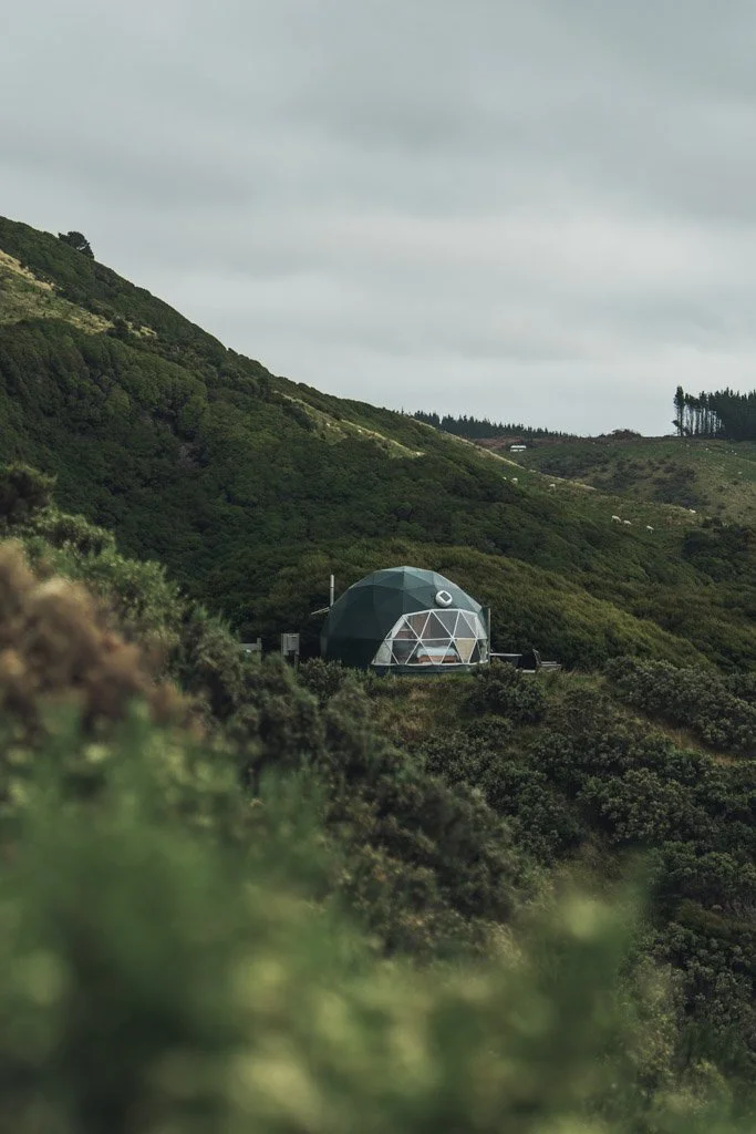 A glamping dome on the coast near Wellington