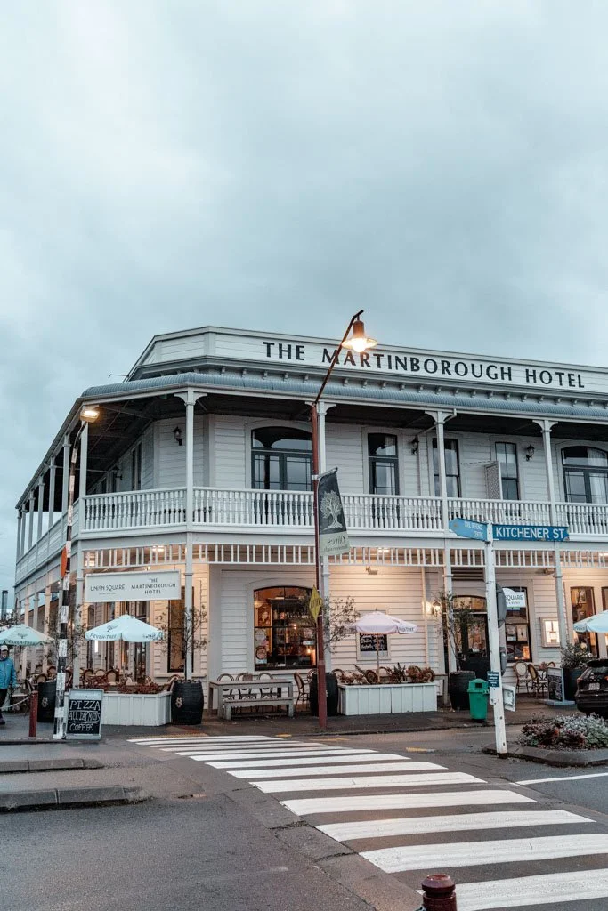 The exterior of the historic Martinborough Hotel