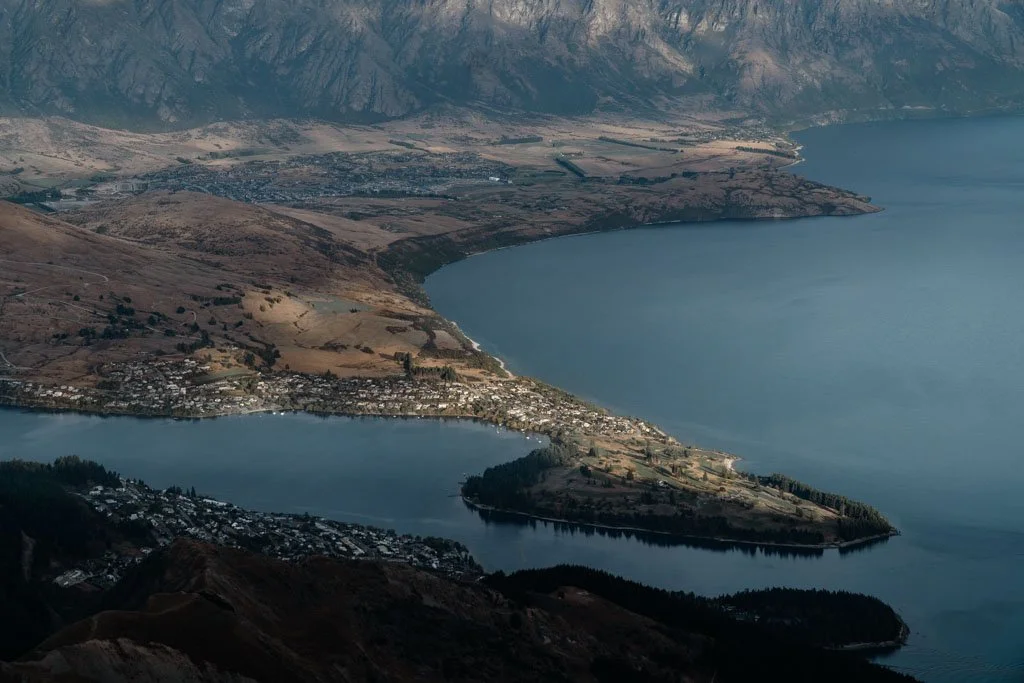An aerial view of Queenstown
