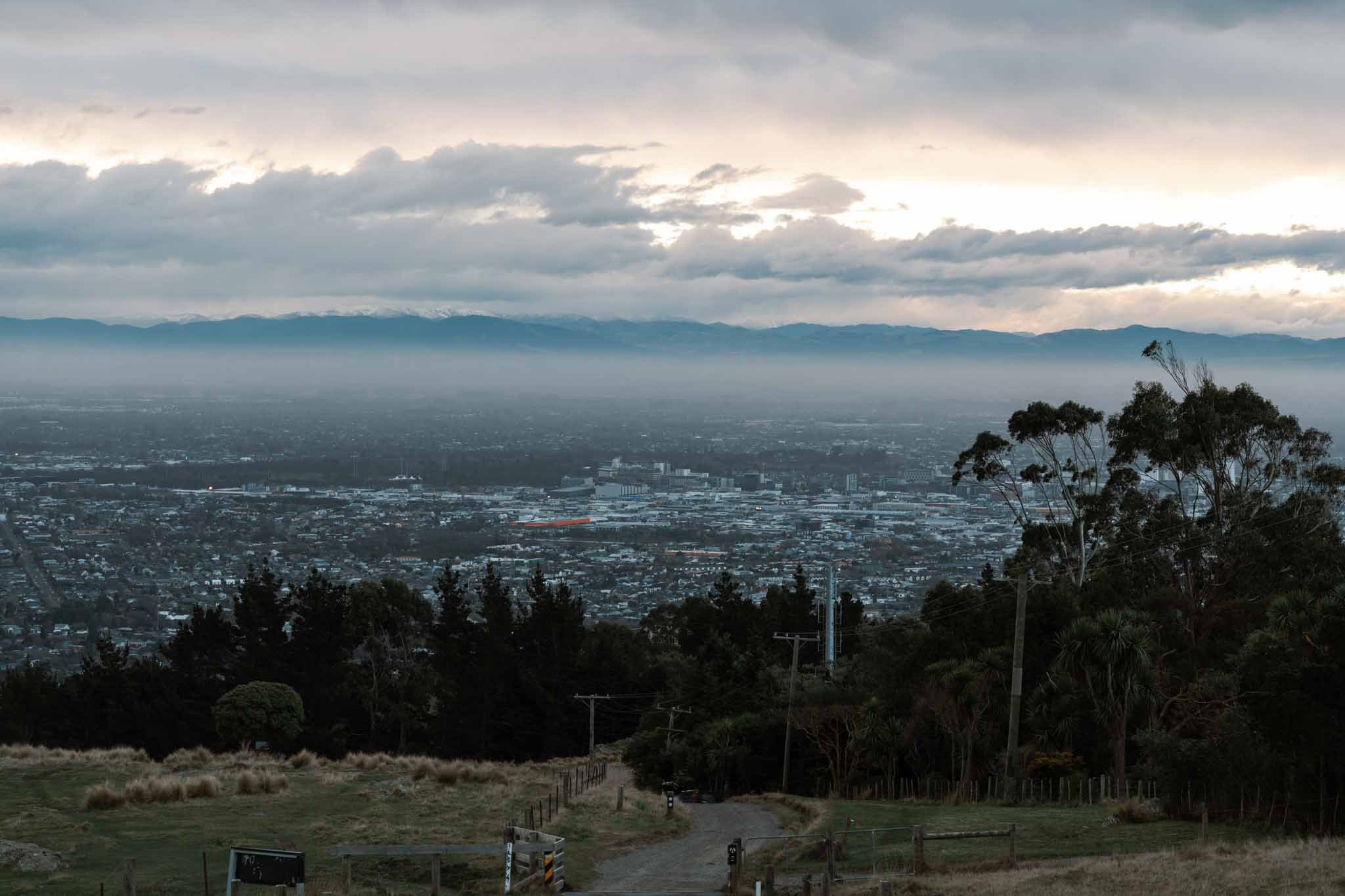 The view from a trail above Tussock Hill vineyard