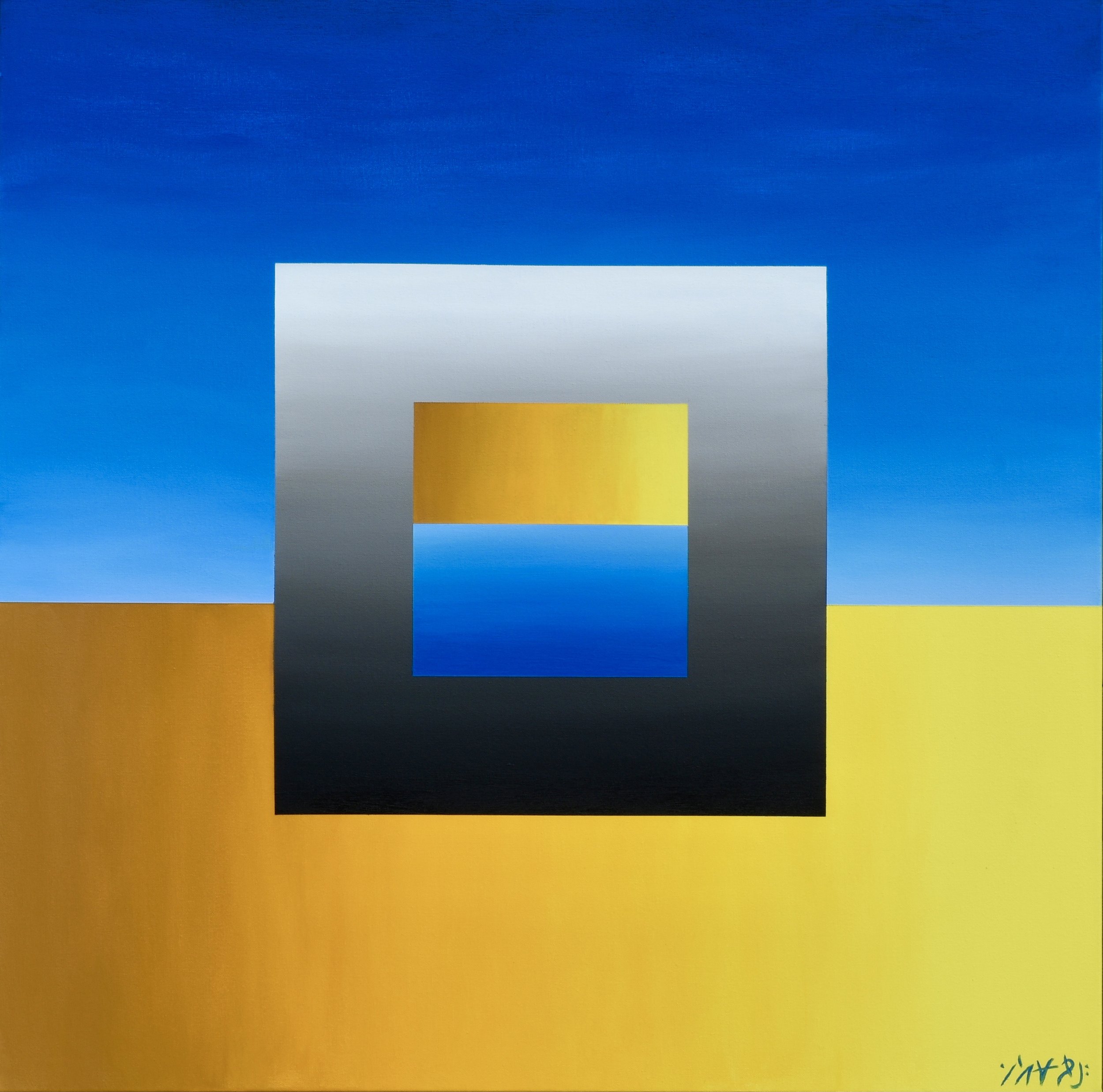 “1st EQ Lujan Mavon-Prayatay 1” 36”x36” Acrylic on Canvas. Sold.