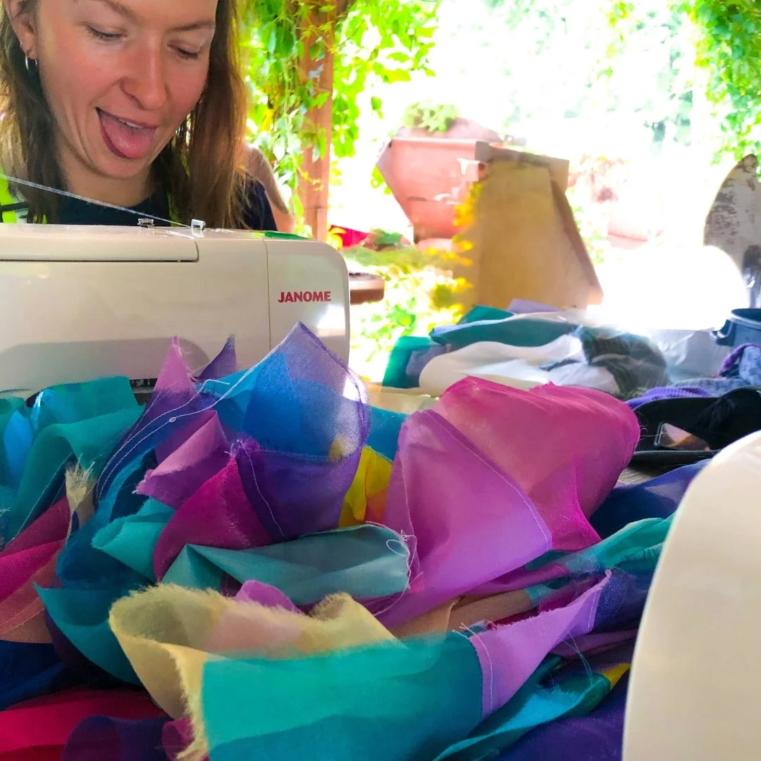 Speaking of Kaleidoscopes! I finally got around to posting a blog on my website for 'Kaleidoscopia' - the unofficial name I gave to the shade/decor we made onsite for Shambhala Music Festival this year. You can head to the portfolio section of my web