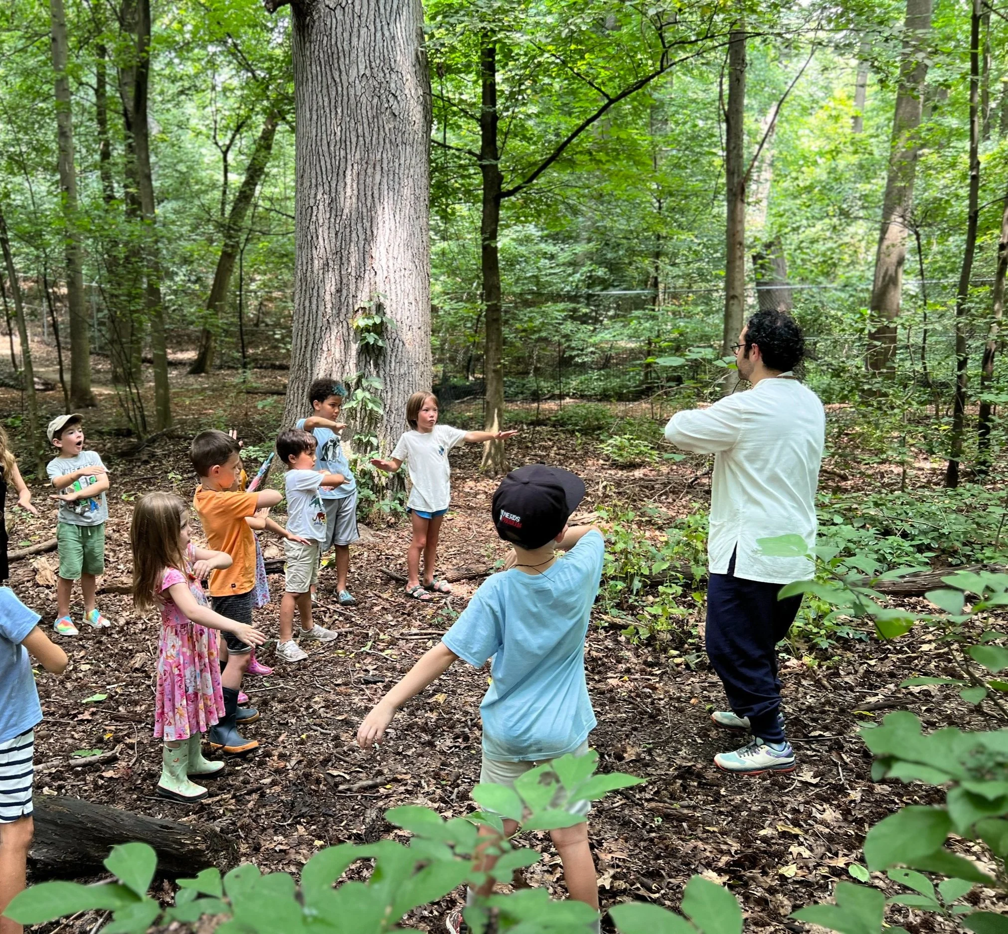 Kids doing Qi Gong in Prospect Park