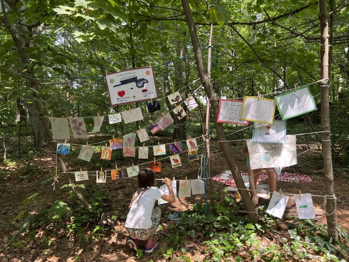 Gaia's Museum showing kids art in Prospect Park