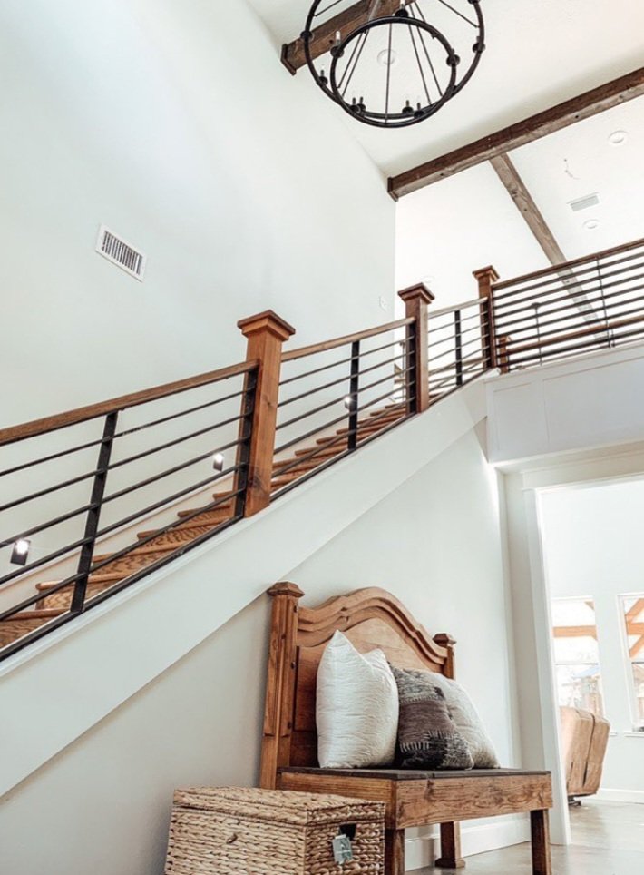 rustic stair rails for farm house