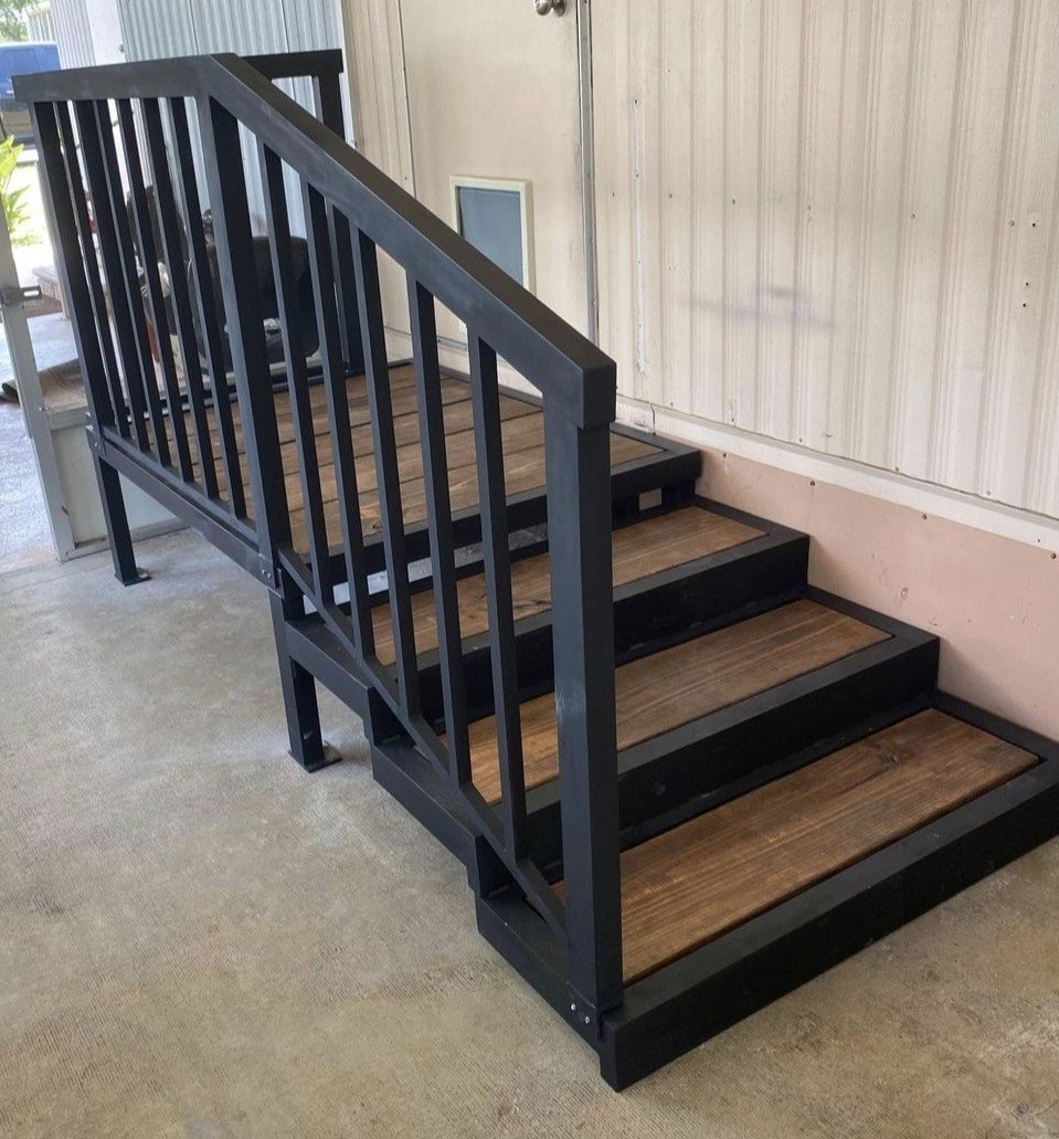 one-off 55+ safe steps, wood treads