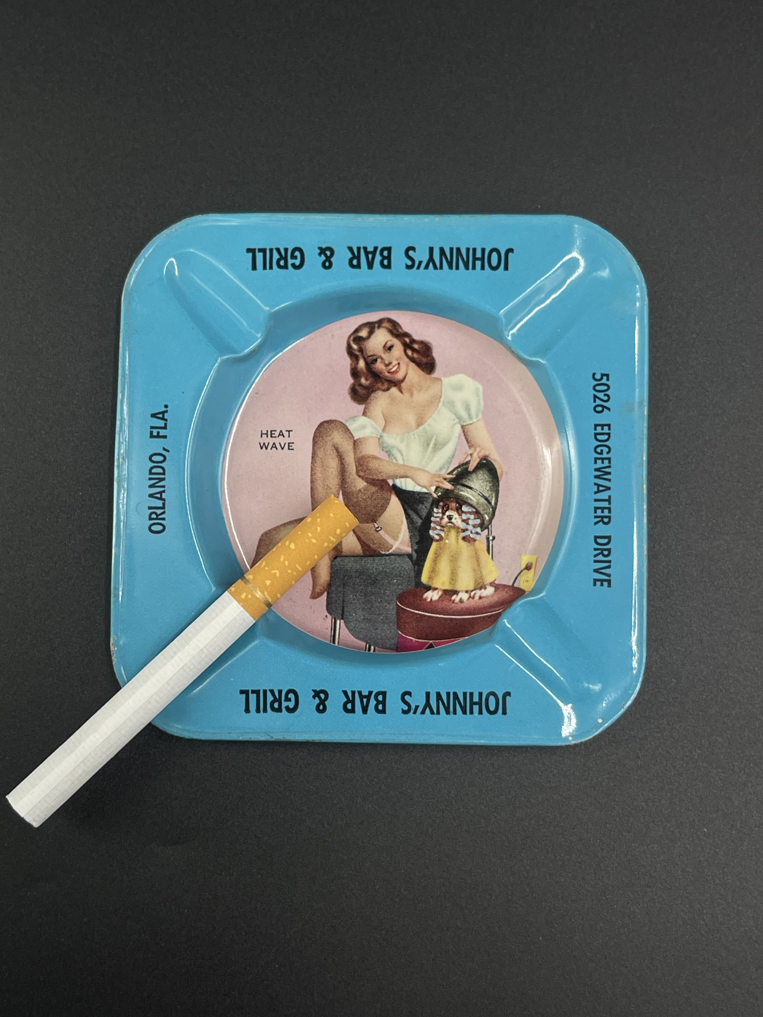 Mid Century Tin Ashtray