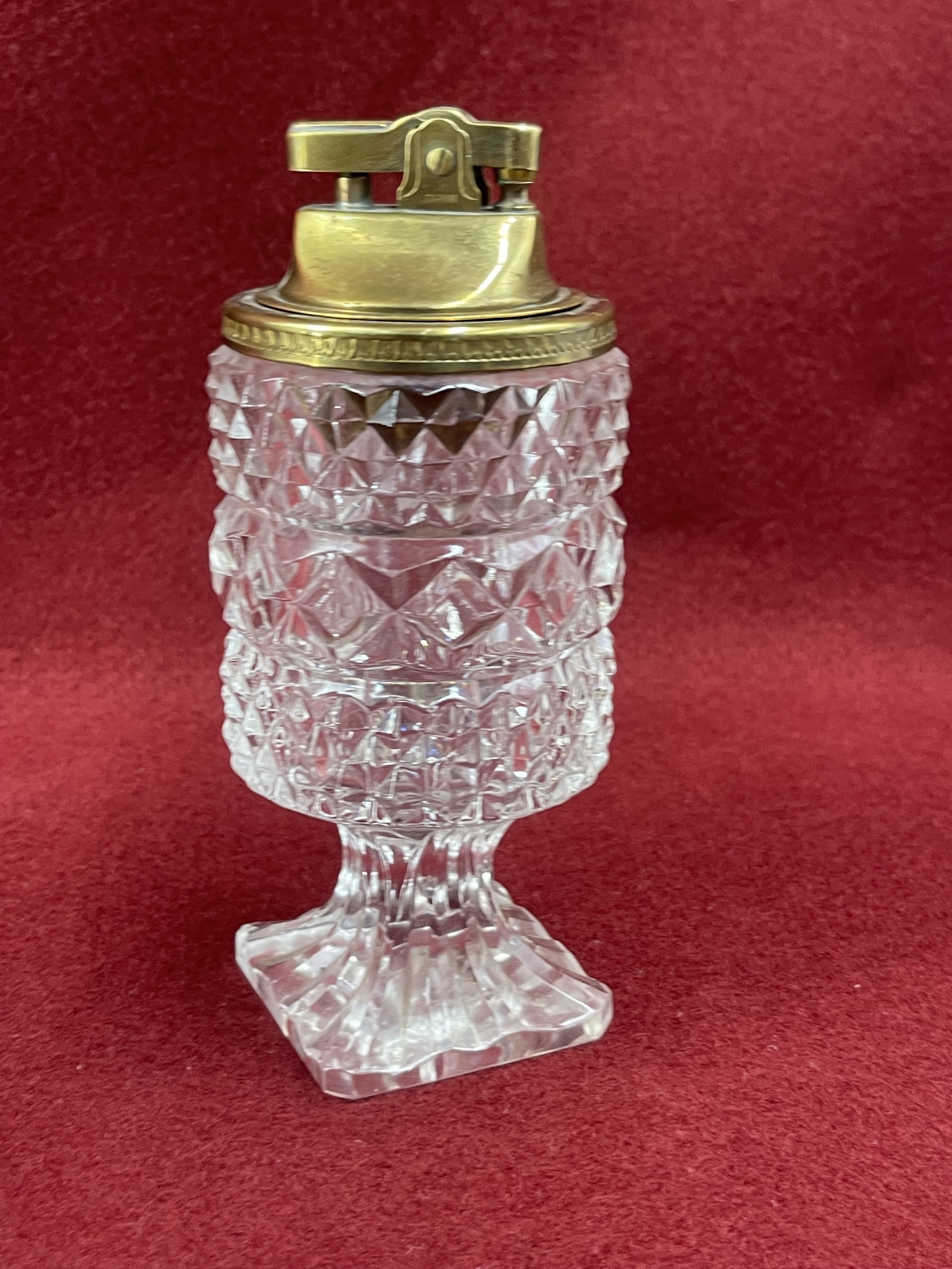 Crystal Brass Table Lighter
