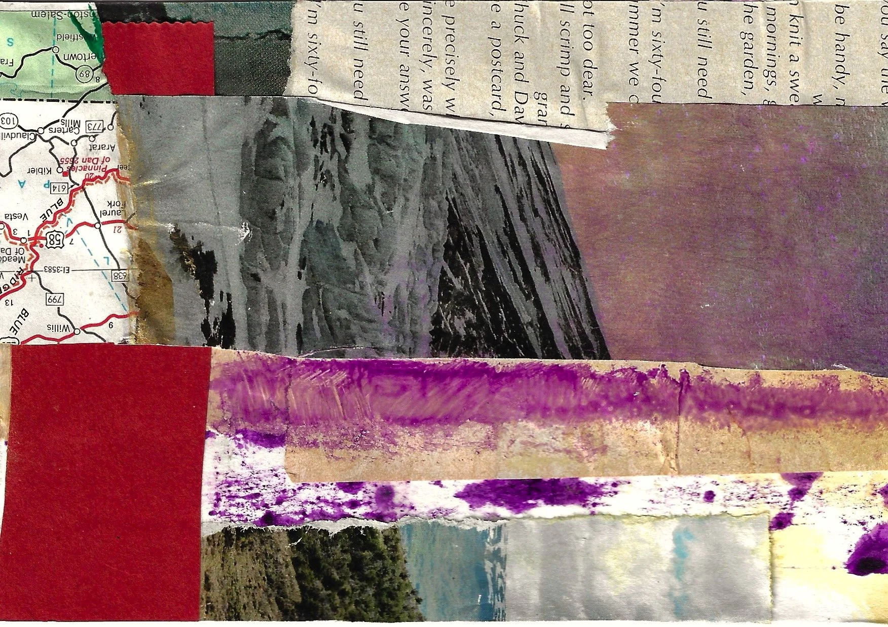 Inside / Outside Geographies, 2023 | Mixed media collage on postcard | 4x6 inches | SOLD
