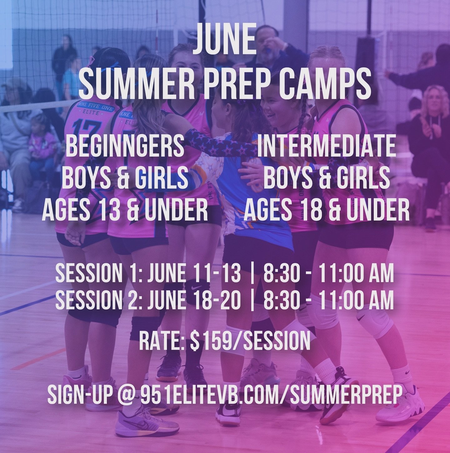Get prepared for your school or club tryouts at our June Summer Prep Camps! These camps are an excellent opportunity to sharpen your skills and fundamentals. Get signed up at 951elitevb.com/summerprep
#951elitevolleyball
