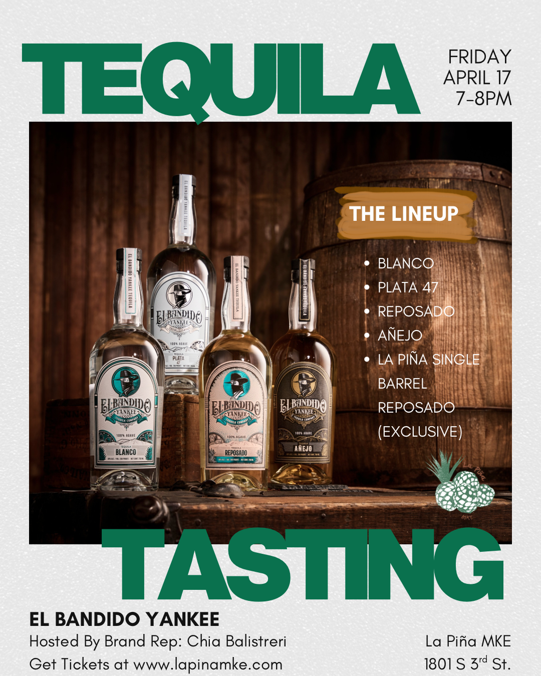 Tequila Tasting - El Bandido Yankee