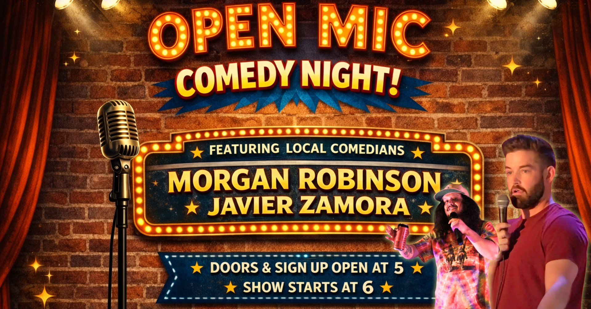Open Mic Comedy Night feat. Morgan Robinson & Javier Zamora