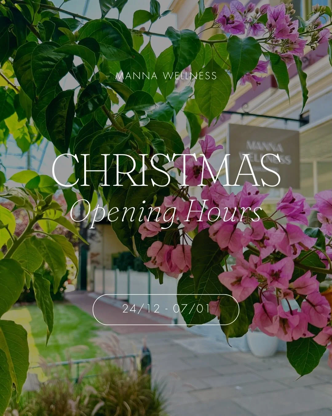 Christmas Hours at Manna 🎄

Some of our team will be taking a well-deserved break over the Christmas and New Year period to rest, enjoy time with loved ones, and soak up the festivities ✨

Pilates Studio Hours
Our Pilates Studios will be closed on C