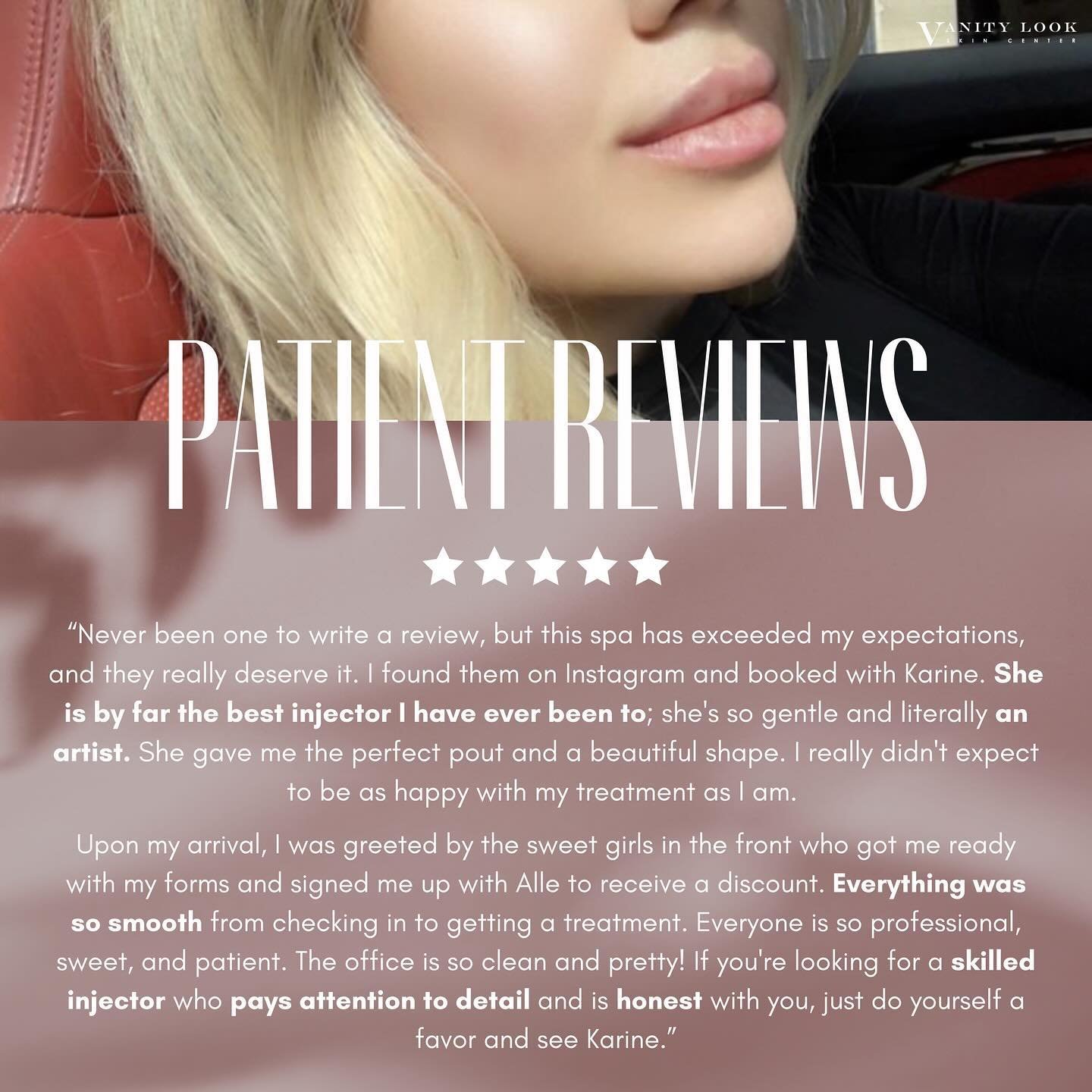 Reviews like this from our patients literally brighten up our day! 😍 How beautiful is her pout? 👄💉

Services we offer:
▪️ Fillers 
▪️ Anti-aging treatments
▪️ Facial Balancing
▪️ Laser Hair Removal
▪️ Skin Rejuvenation
▪️ Morpheus8 for face and bo