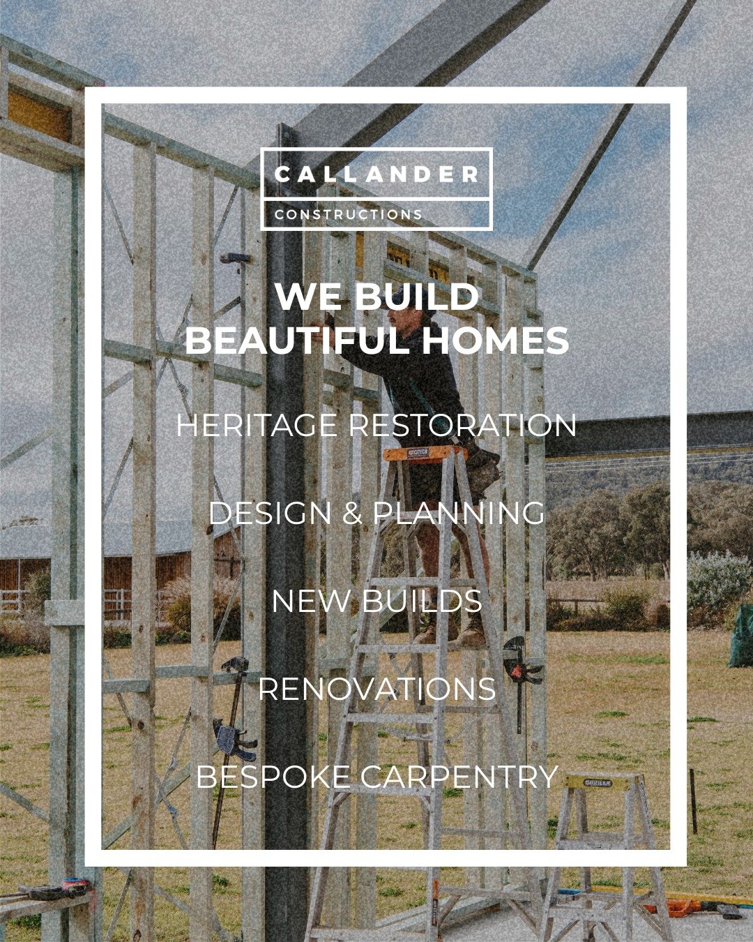 We build beautiful homes...

At Callander Constructions, we offer a range of boutique design &amp; building services, customised for your project. From our in-house design service, to our heritage restoration, new build &amp; carpentry work, our team
