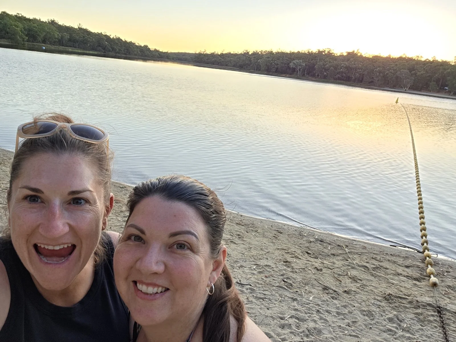 With my dear friend Ali before our sunset dip ar Lake Leschenaultia in the Perth Hills near Chidlow