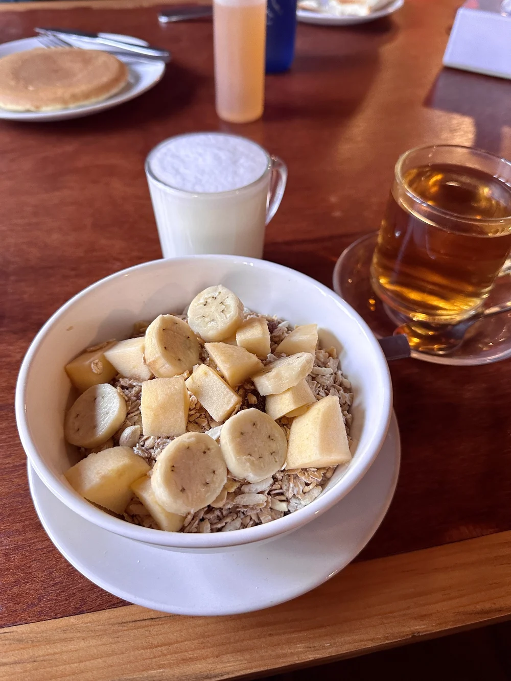 Fruit and cereal with hot milk, Everest Base Camp, Nepal