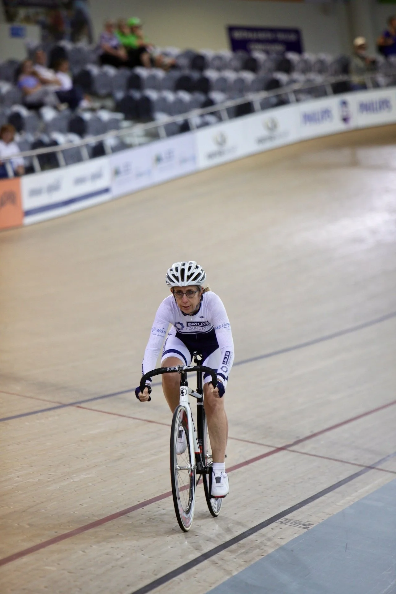 Sharon riding at the Velodrome