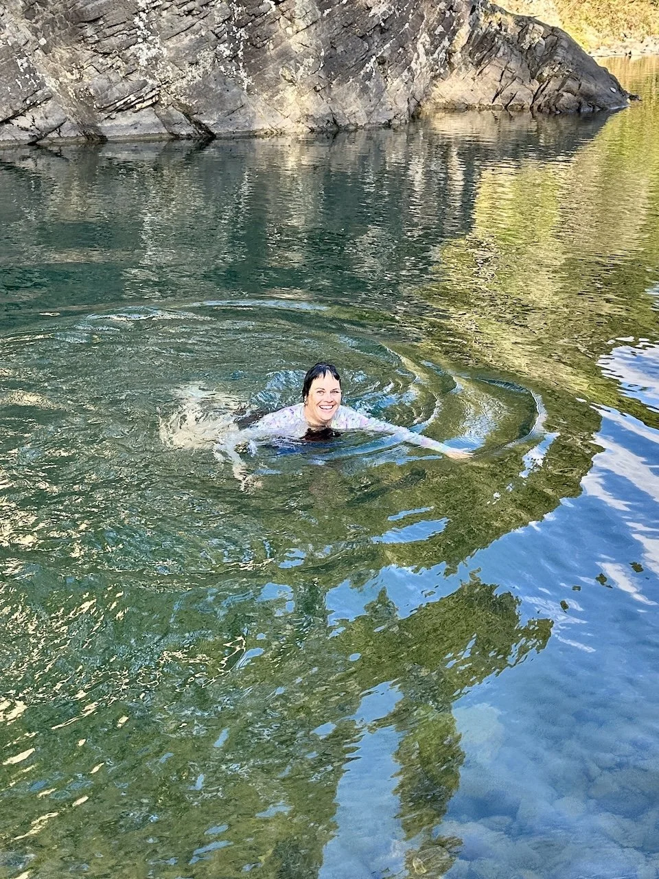 Fully committed. The Kauaeranga River lives up to its reputation.